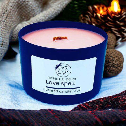 Essential scent home made love spell fragrance candle, 8oz
