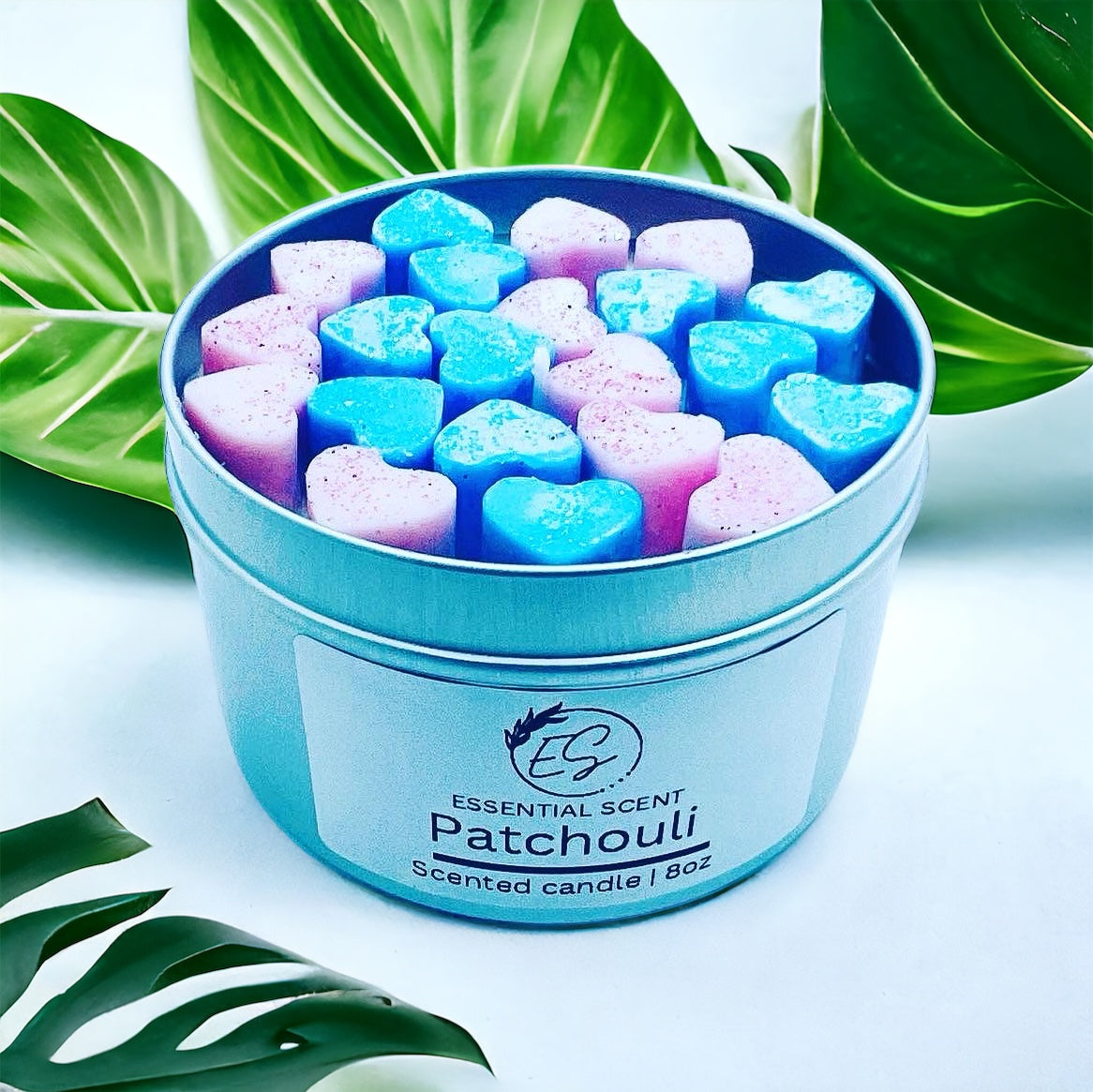 Essential scent home made Patchouli fragranced candle, 8 oz